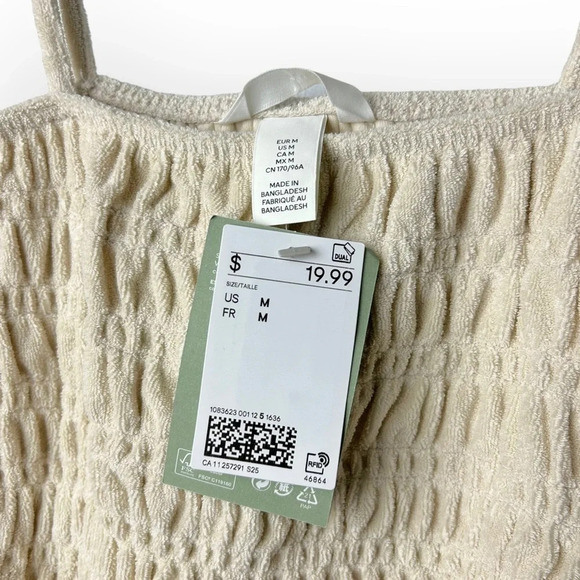 H&M  NWT Shirred Ruffle Crop Top M - Picture 5 of 5